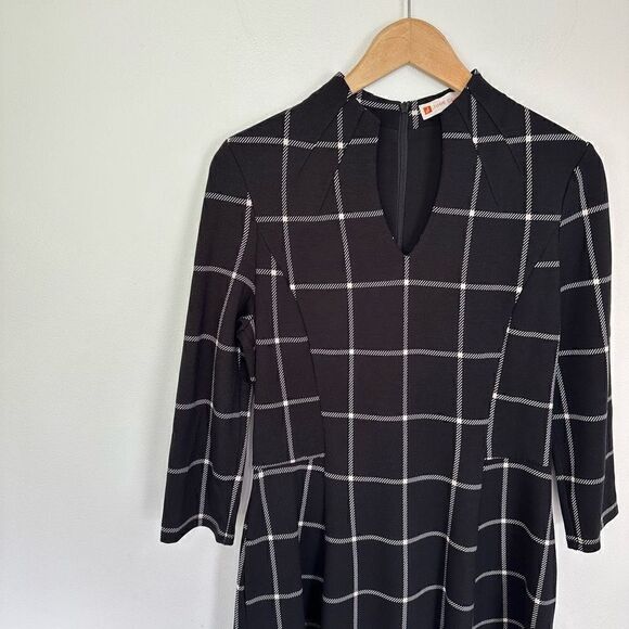 Jude Connally Women’s Kennedy Black and White Windowpane Knee Length Dress - Picture 3 of 8